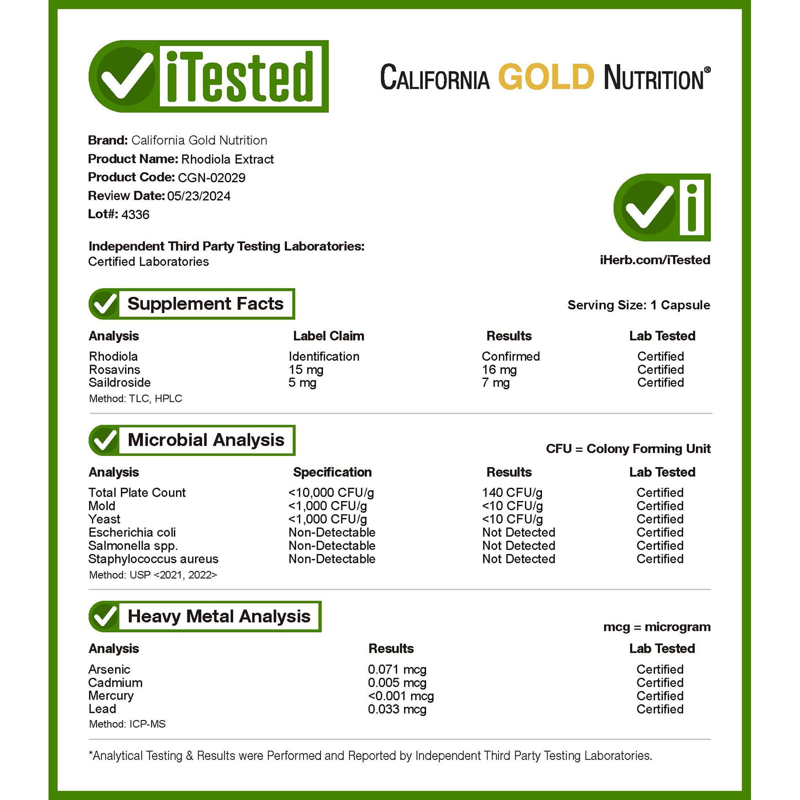 California Gold Nutrition, 掃羅瑪布爾提取物，500 毫克，60 粒素食膠囊