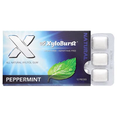 Xyloburst, 木糖醇口香糖，薄荷味，12 片