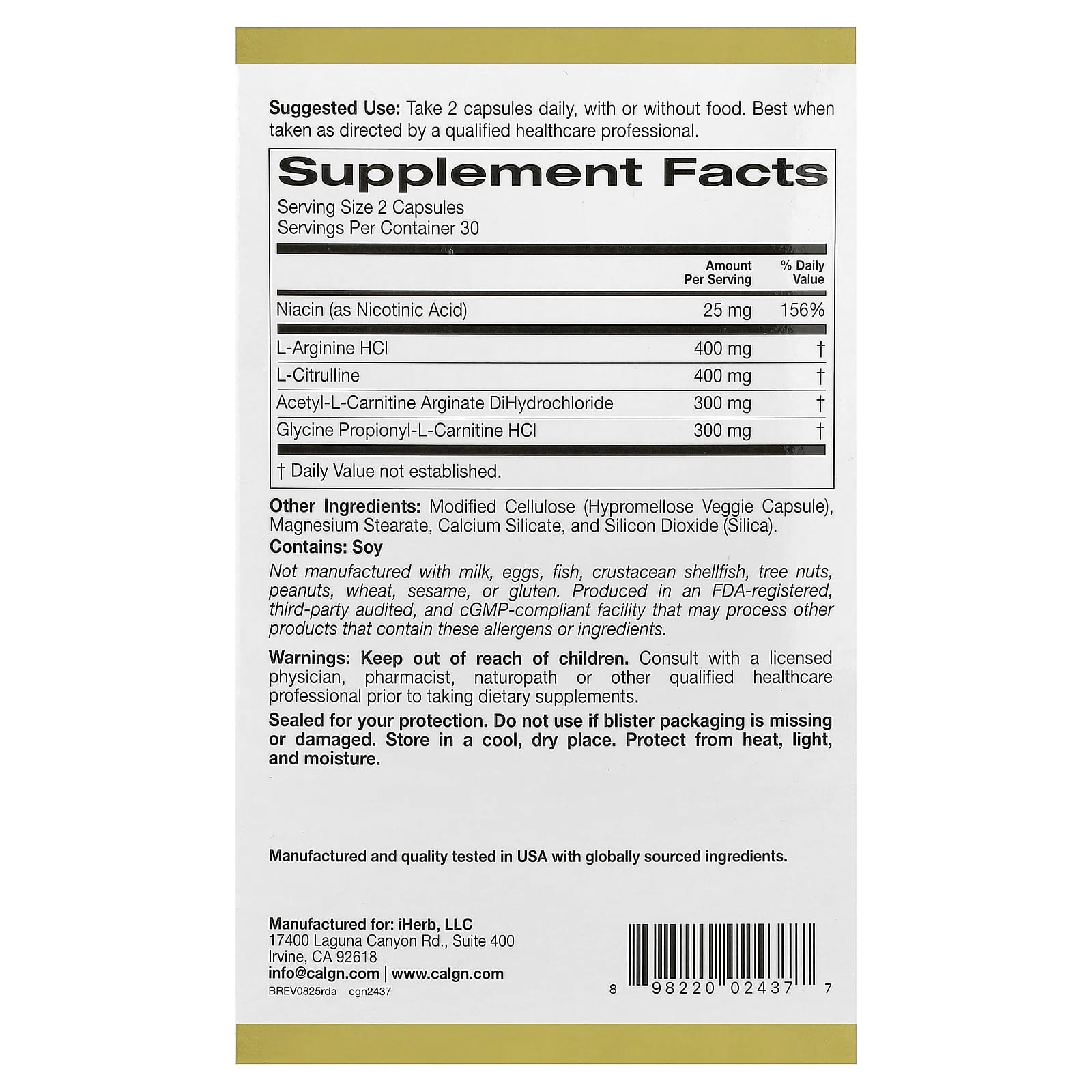 California Gold Nutrition, Rexdrive™ 氨基酸，男性支援，60 粒素食膠囊