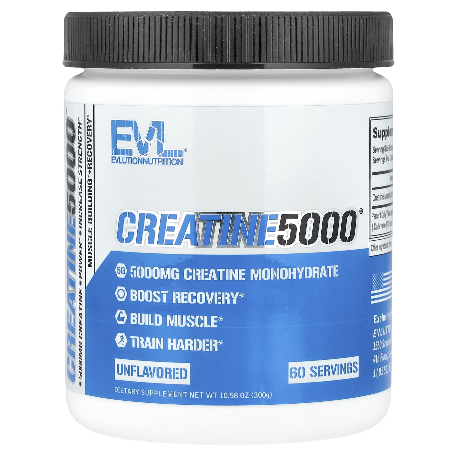 EVLution Nutrition, CREATINE5000，原味，10.58 盎司（300 克）