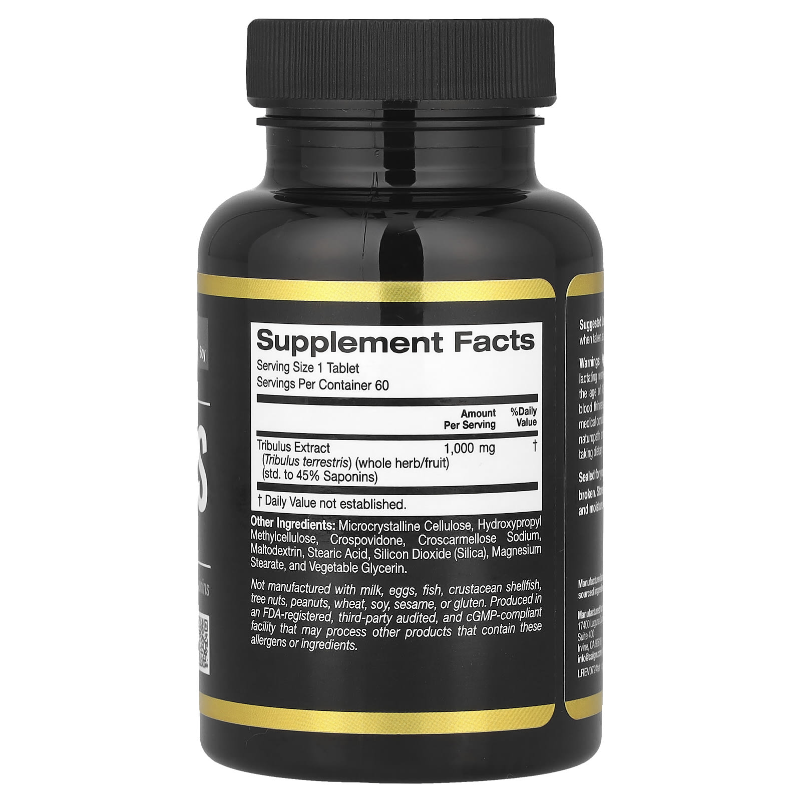 California Gold Nutrition, 運動系列，蒺藜，1,000 毫克，60 片