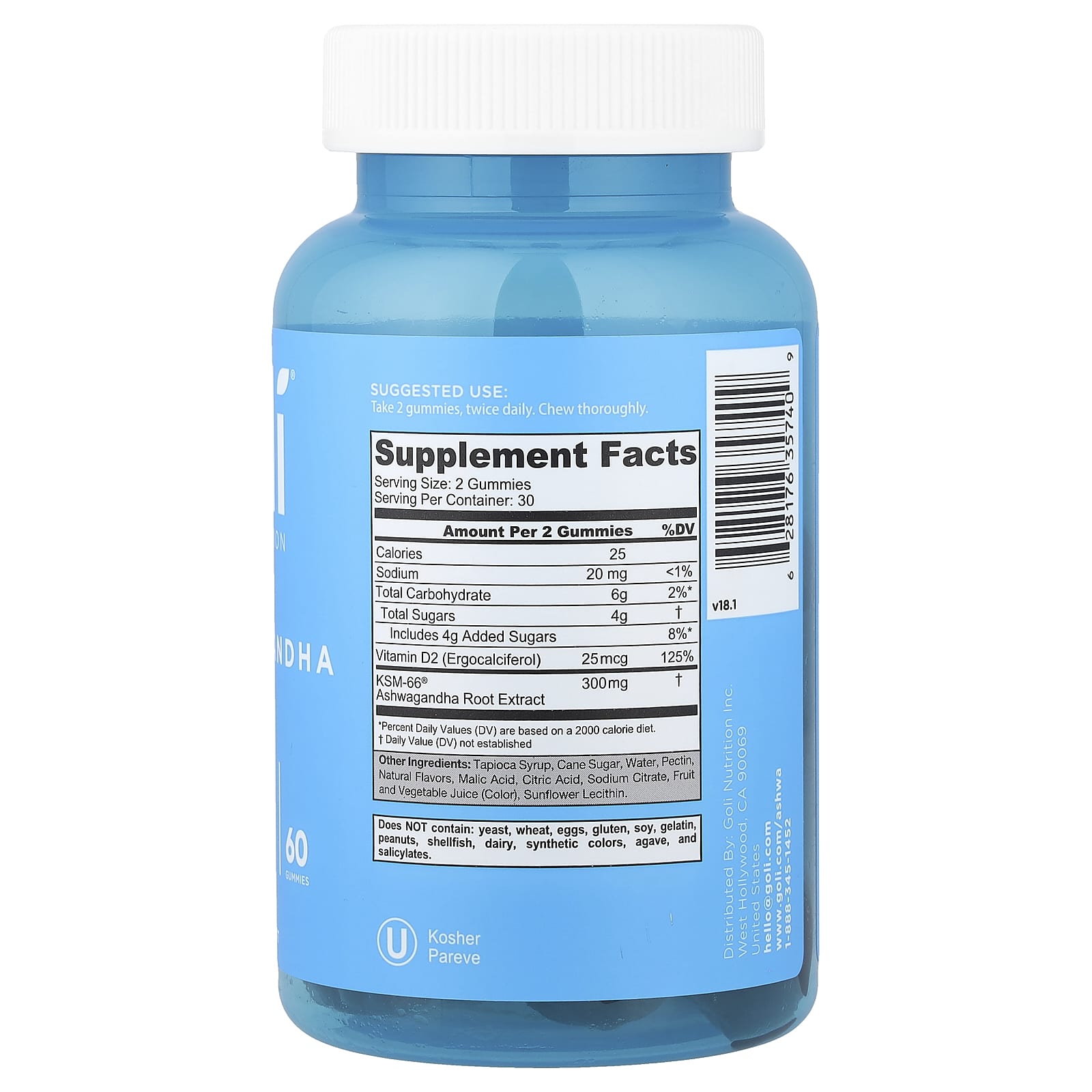 Goli Nutrition, 南非醉茄軟糖，60 粒軟糖