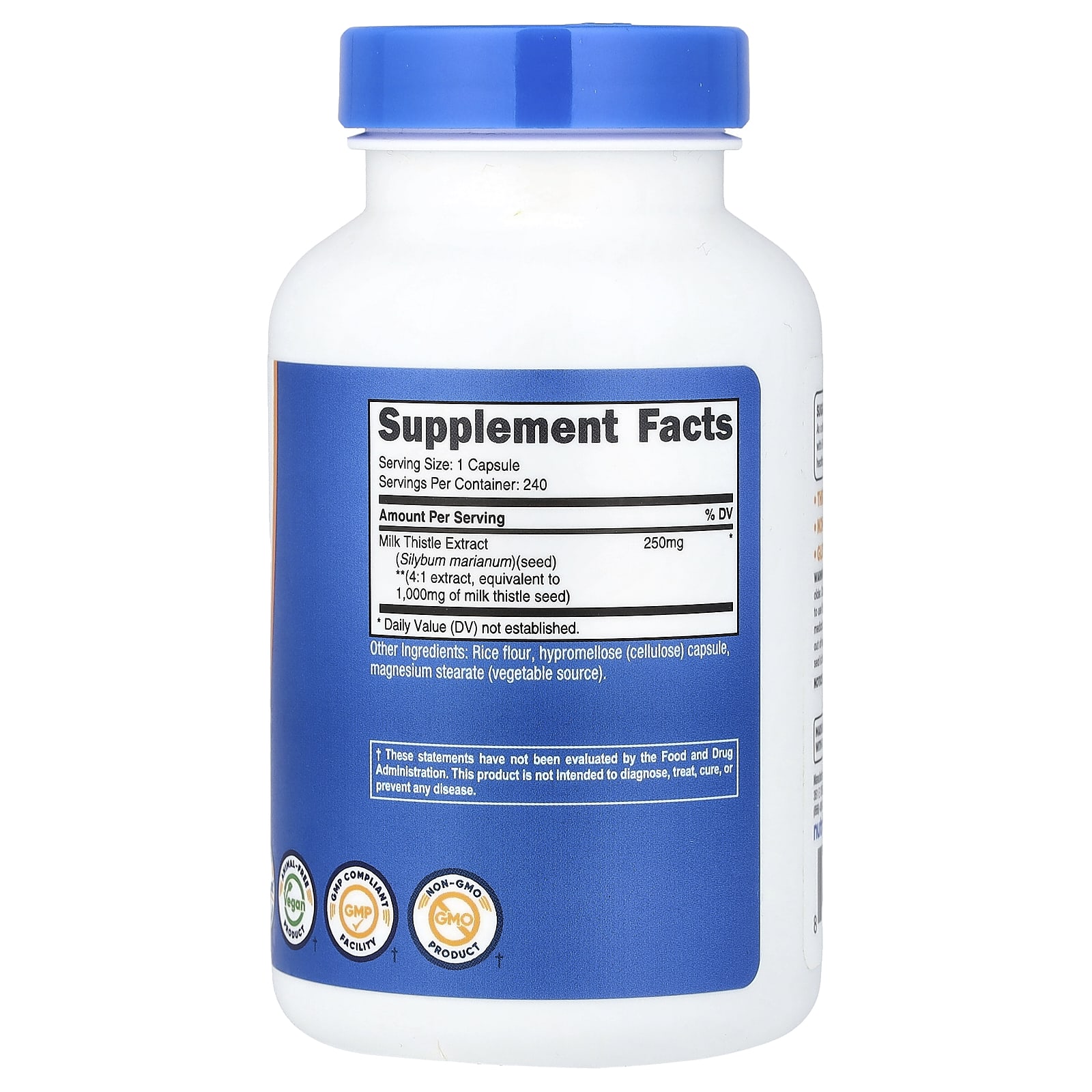 Nutricost, 水飛薊，250 毫克，240 粒膠囊