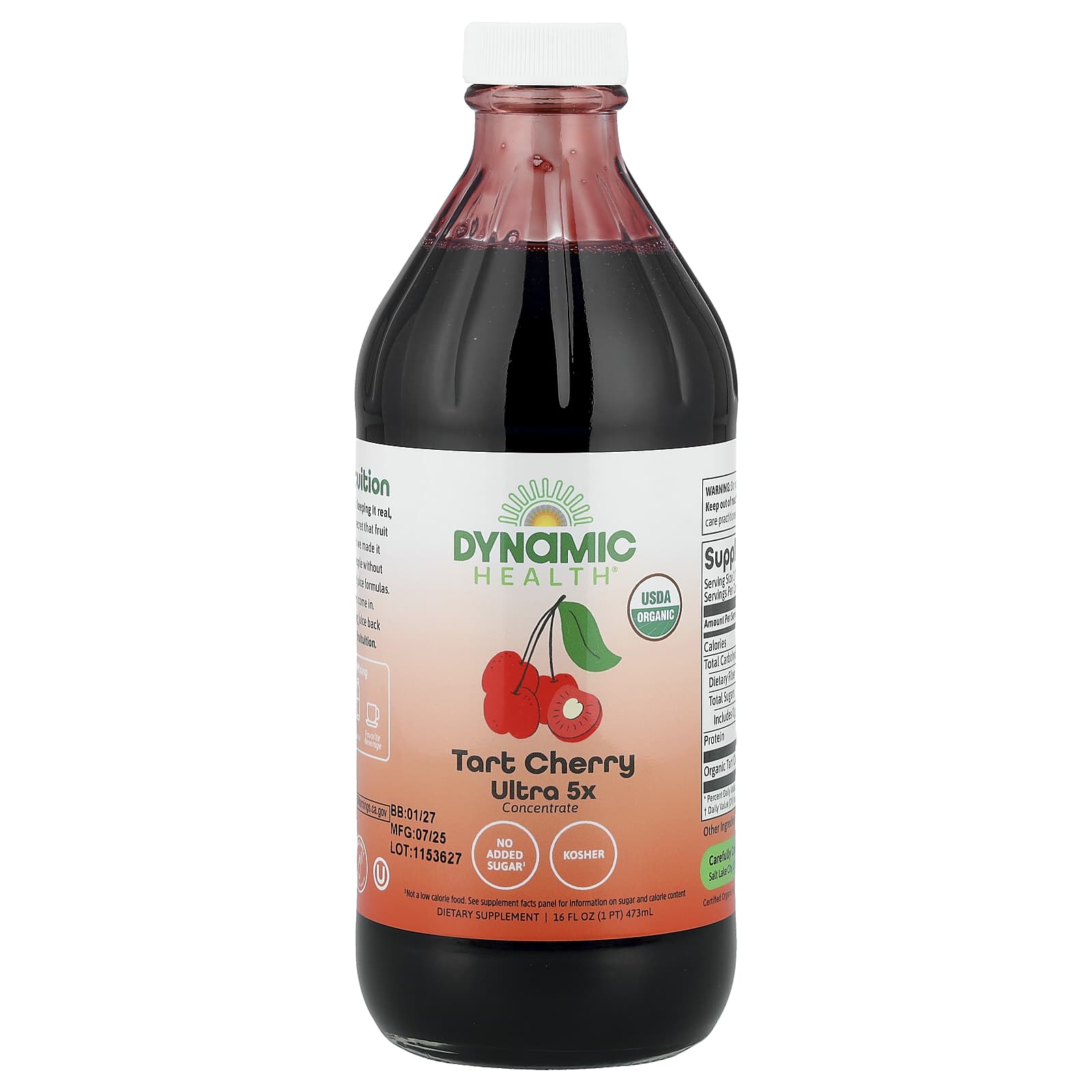 Dynamic Health, Once Daily Tart Cherry, Ultra 5X, 全 Juice Concentrate, 16 fl oz (473 ml)