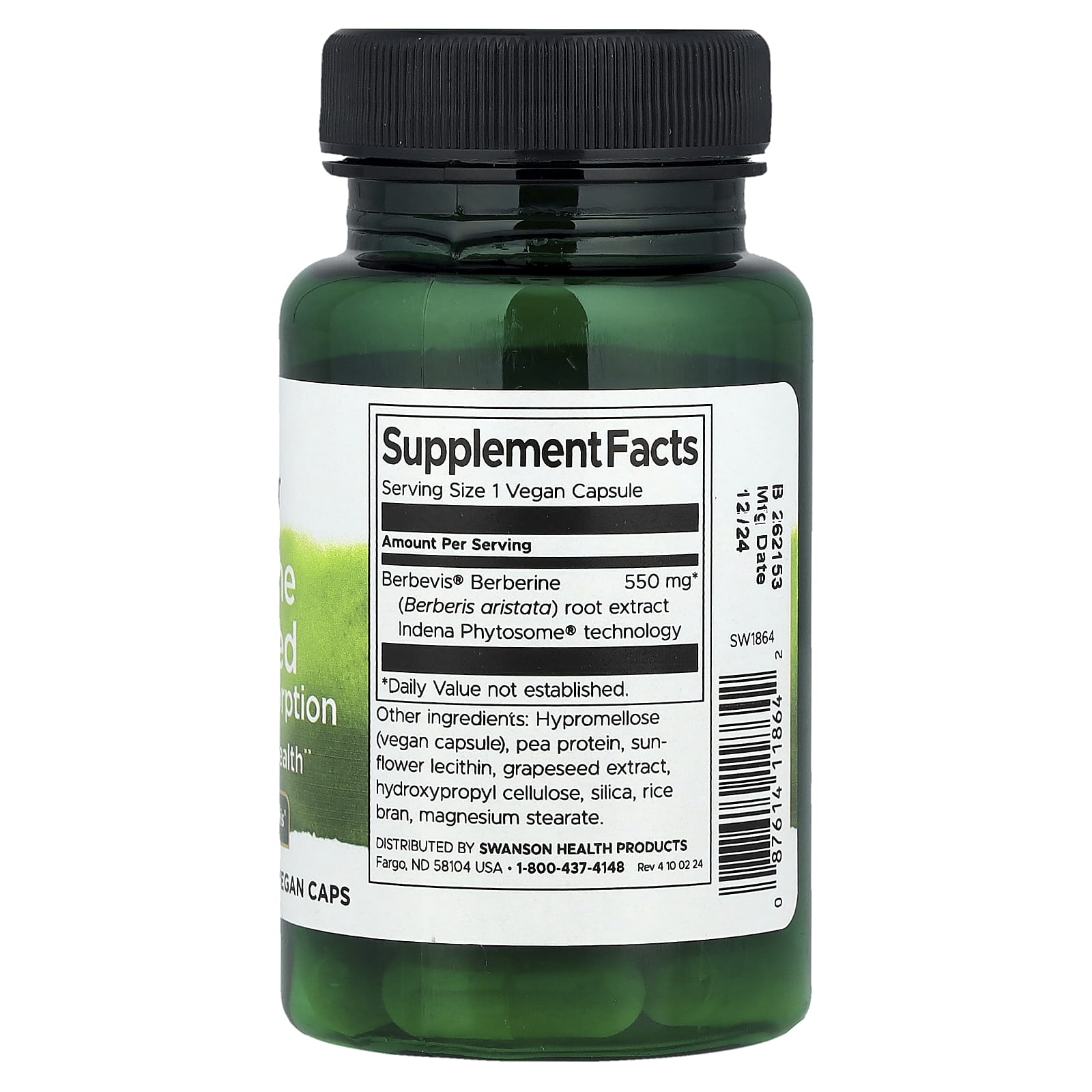 Swanson Vitamins, 優效吸收小檗鹼，30 粒全素膠囊（每粒膠囊 550 毫克）