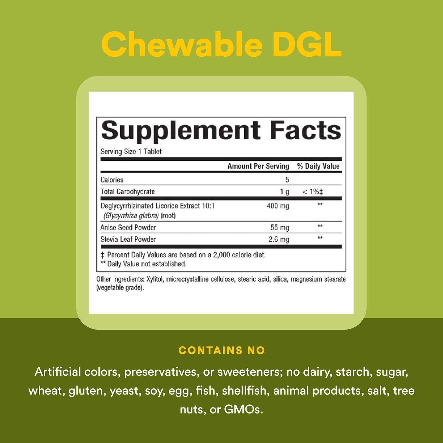 Natural Factors, DGL，解甘草提取物，180 片咀嚼片