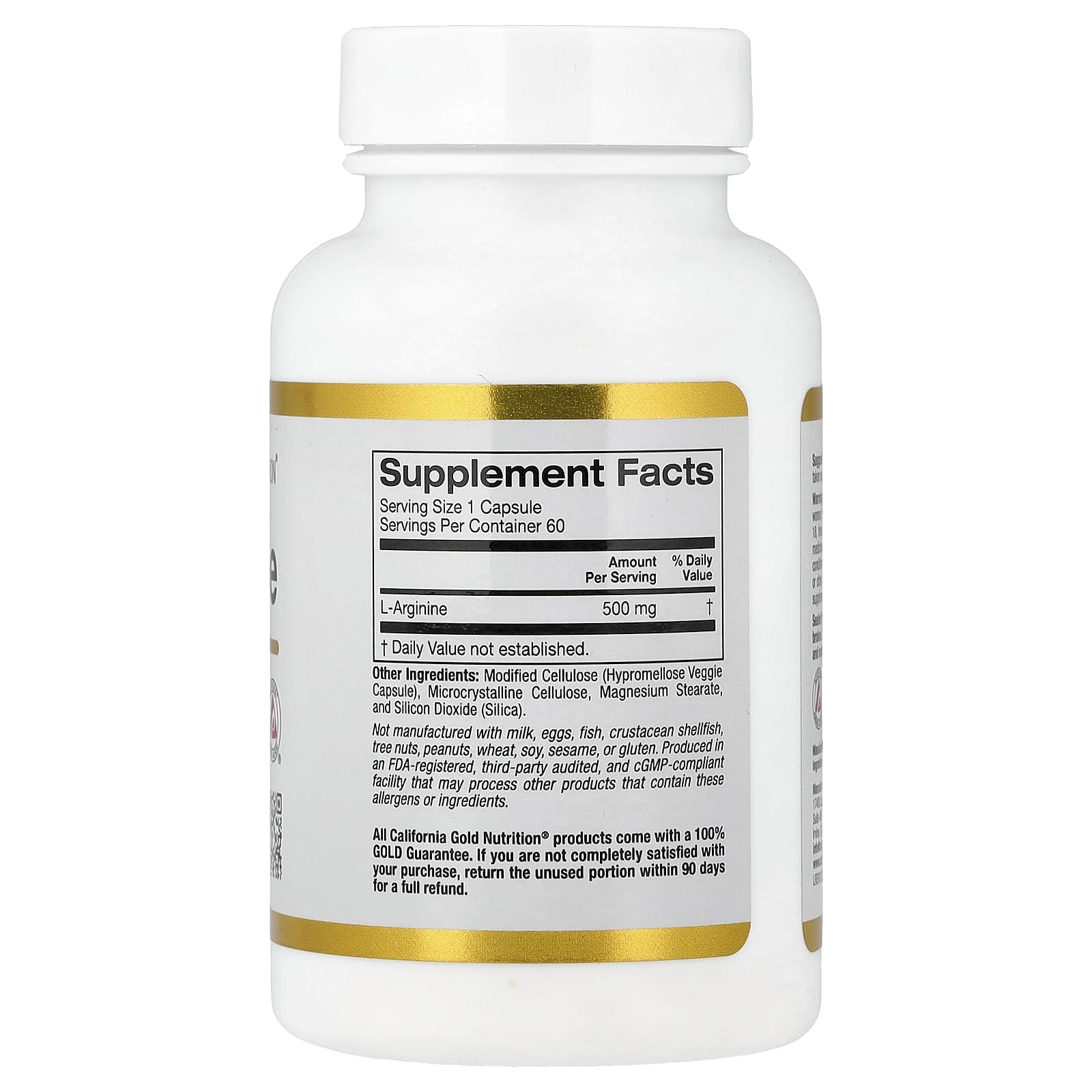 California Gold Nutrition, L-精氨酸，500 毫克，60 粒素食膠囊