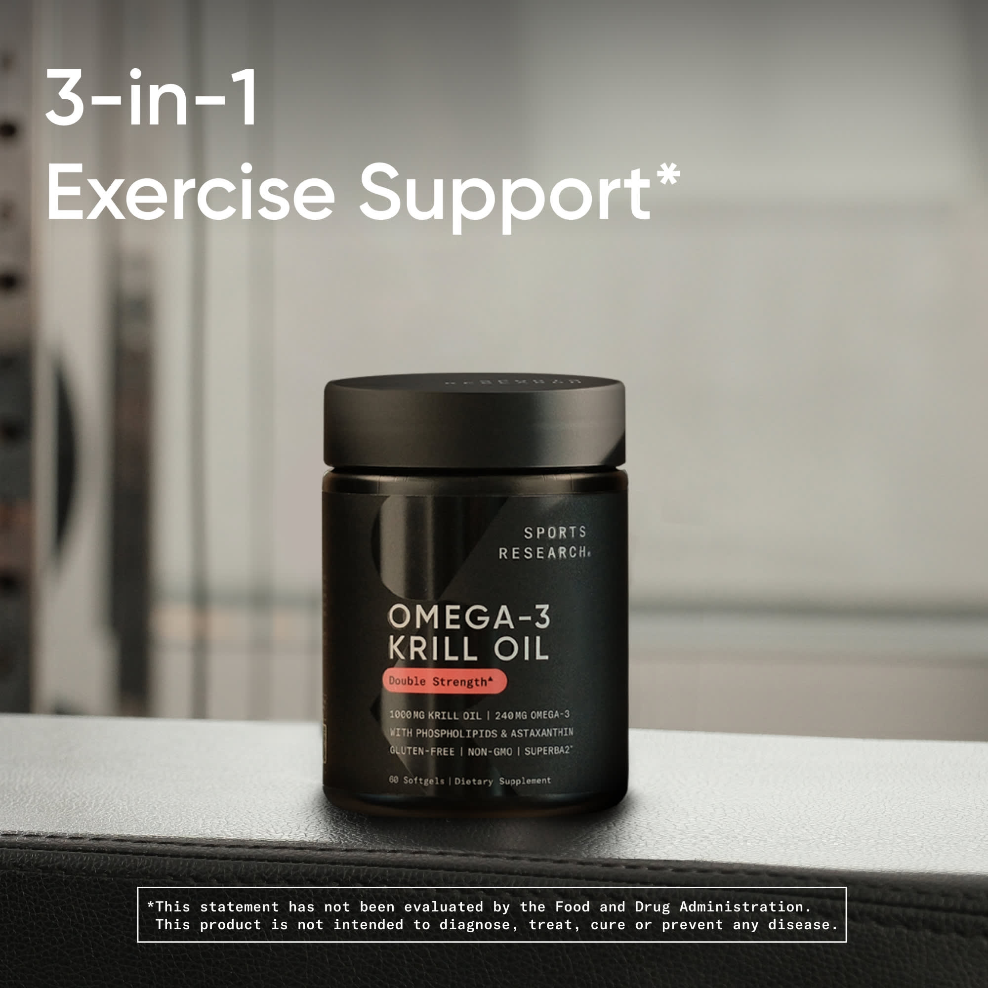 Sports Research, Omega-3 磷蝦油，雙倍功效，1,000 毫克，60 粒軟凝膠