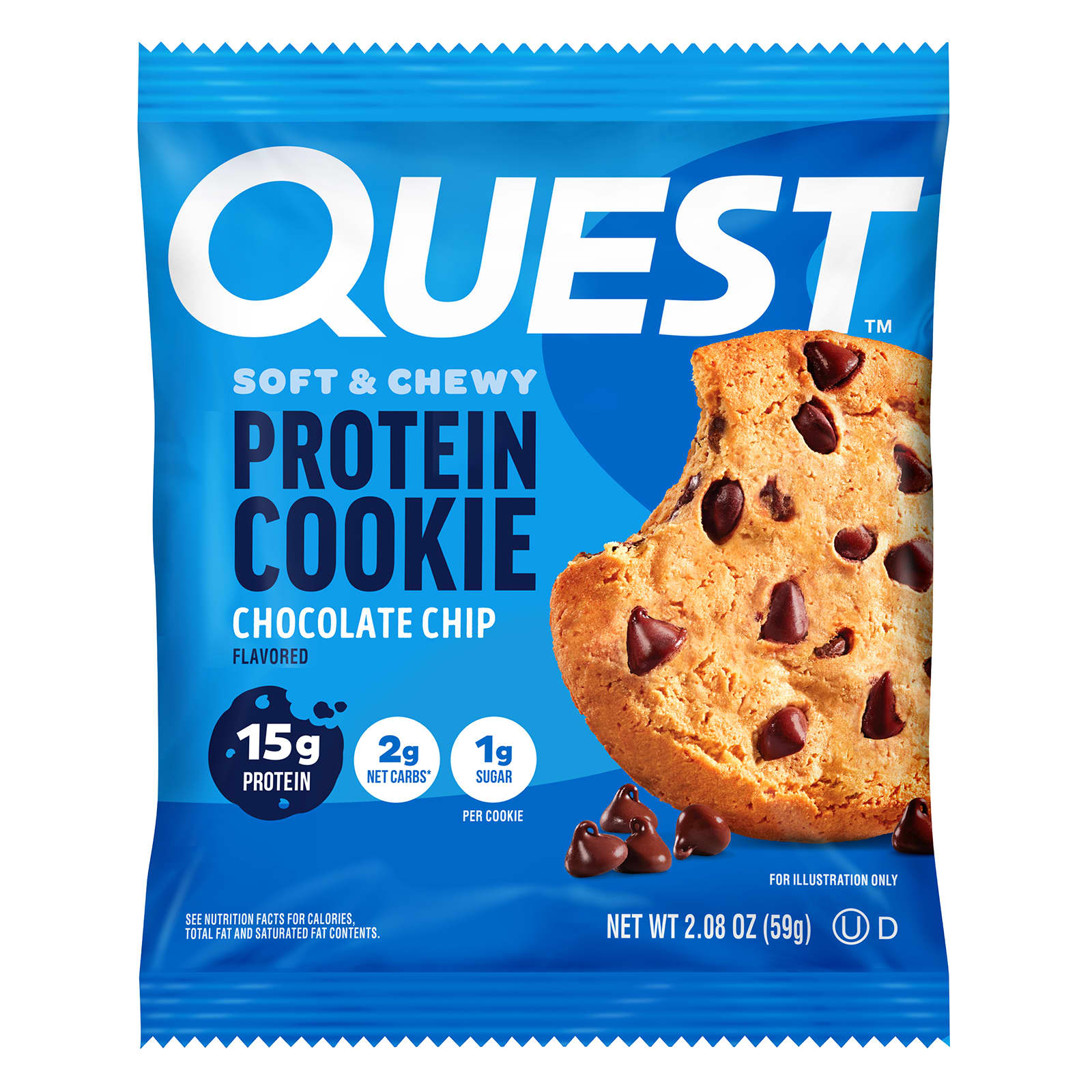 Quest Nutrition, 蛋白餅乾，巧克力碎，4 包，每包 2.08 盎司（59 克）