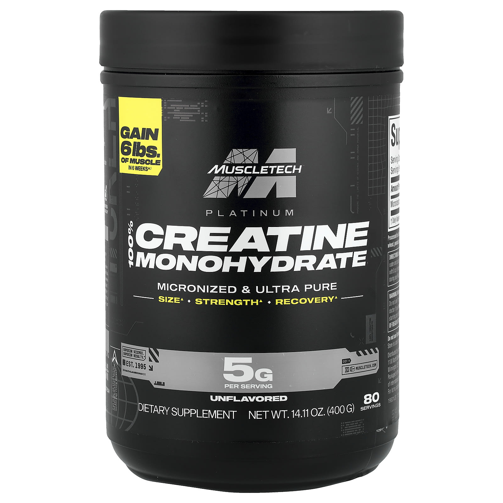 MuscleTech, 白金全一水肌酸，原味，14.11 盎司（400 克）