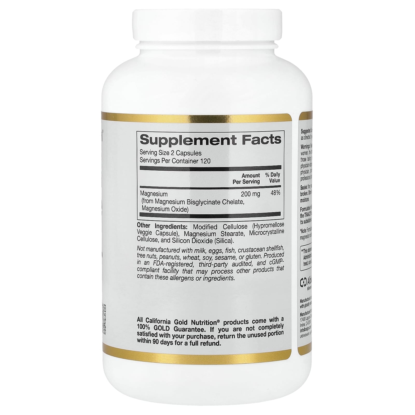 California Gold Nutrition, 雙甘氨酸鎂螯合物，Albion TRAACS®，240 粒素食膠囊（每粒膠囊 100 毫克）