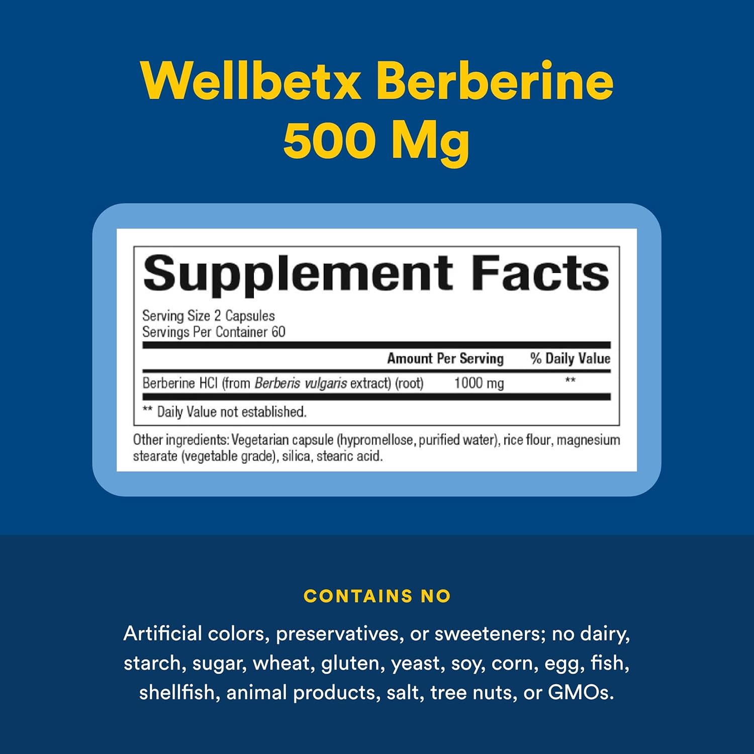Natural Factors, WellBetX®，小檗鹼，120 粒素食膠囊（每粒膠囊 500 毫克）
