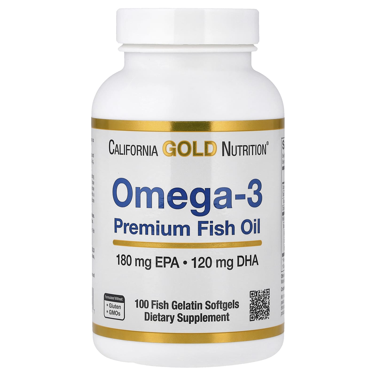 California Gold Nutrition, Omega-3 優質魚油，100 粒魚明膠軟膠囊（每粒 1,100 毫克）
