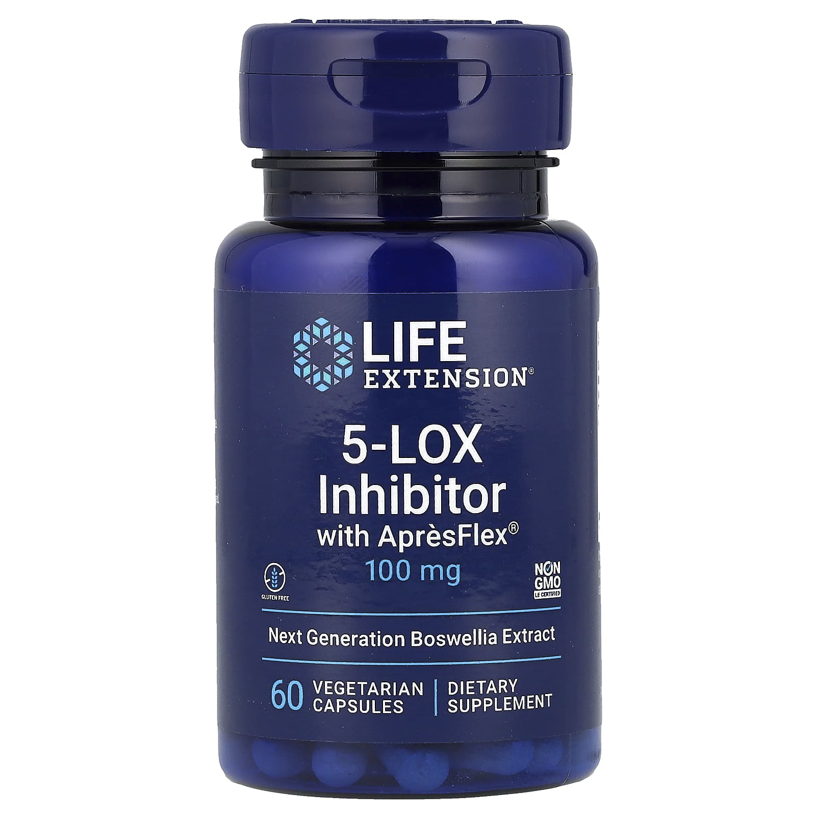 Life Extension, 含 ApresFlex 的 5-LOX 控制劑，100 毫克，60 粒素食膠囊