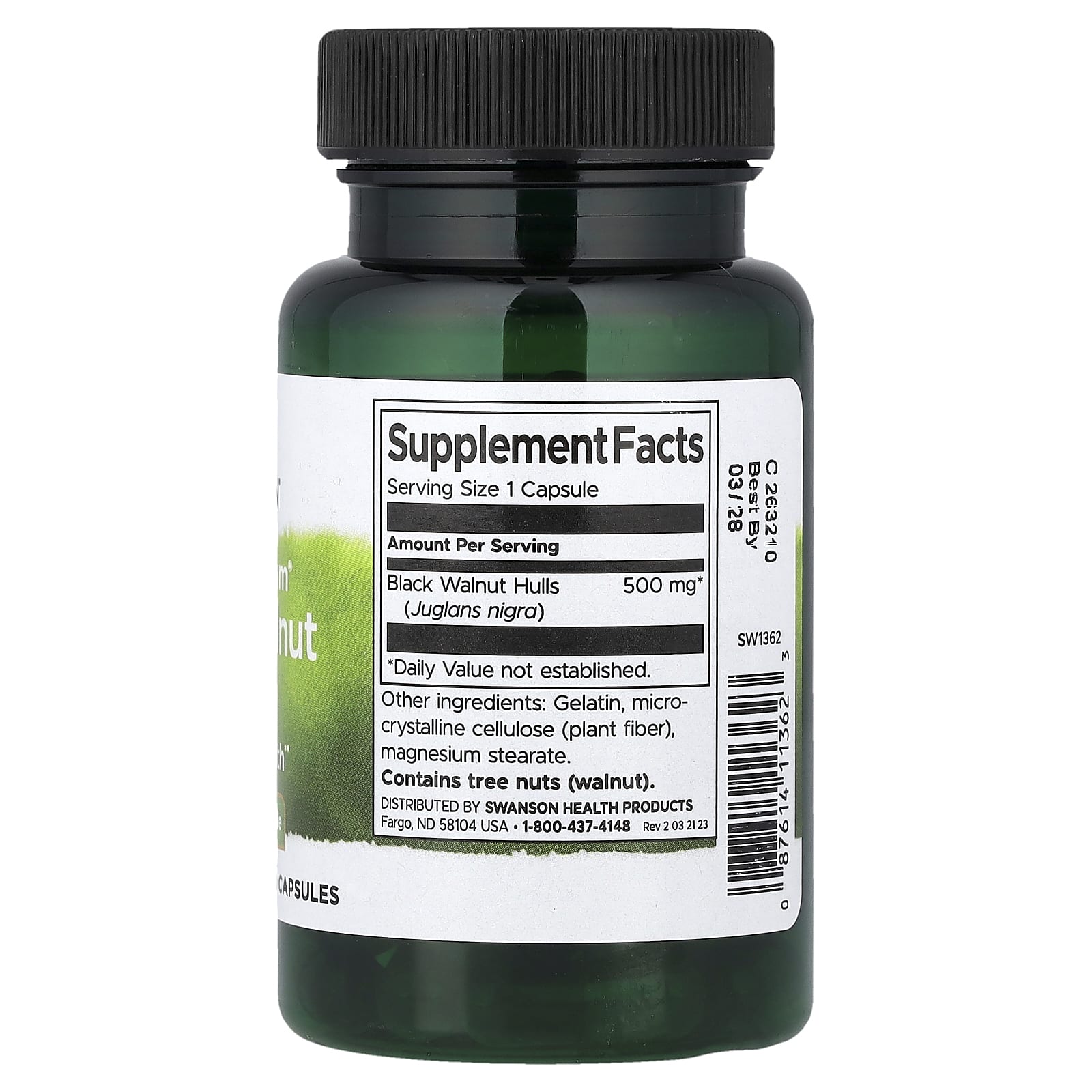 Swanson Vitamins, 多面® 黑胡桃殼，500 毫克，60 粒膠囊
