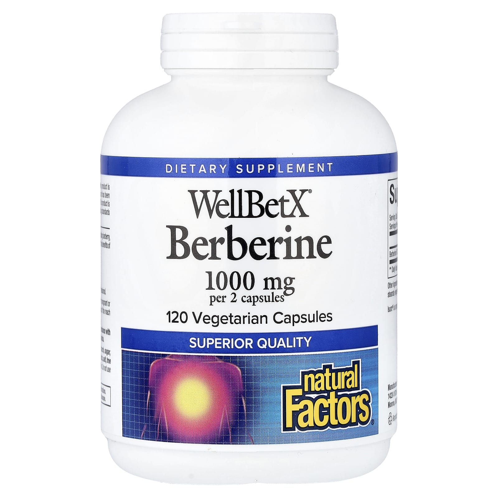 Natural Factors, WellBetX®，小檗鹼，120 粒素食膠囊（每粒膠囊 500 毫克）