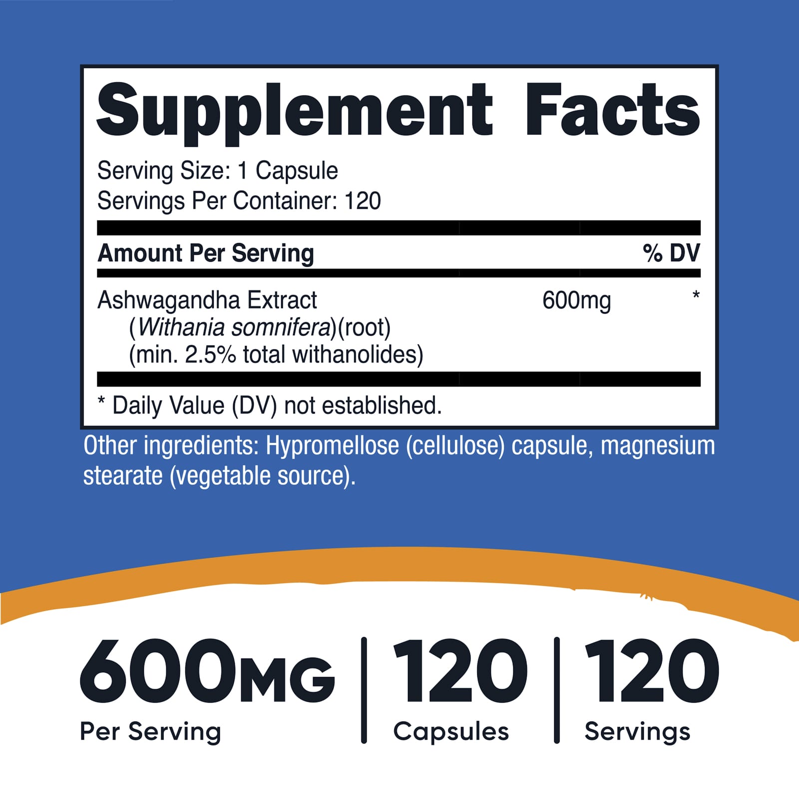 Nutricost, 南非醉茄根提取物，600 毫克，120 粒膠囊