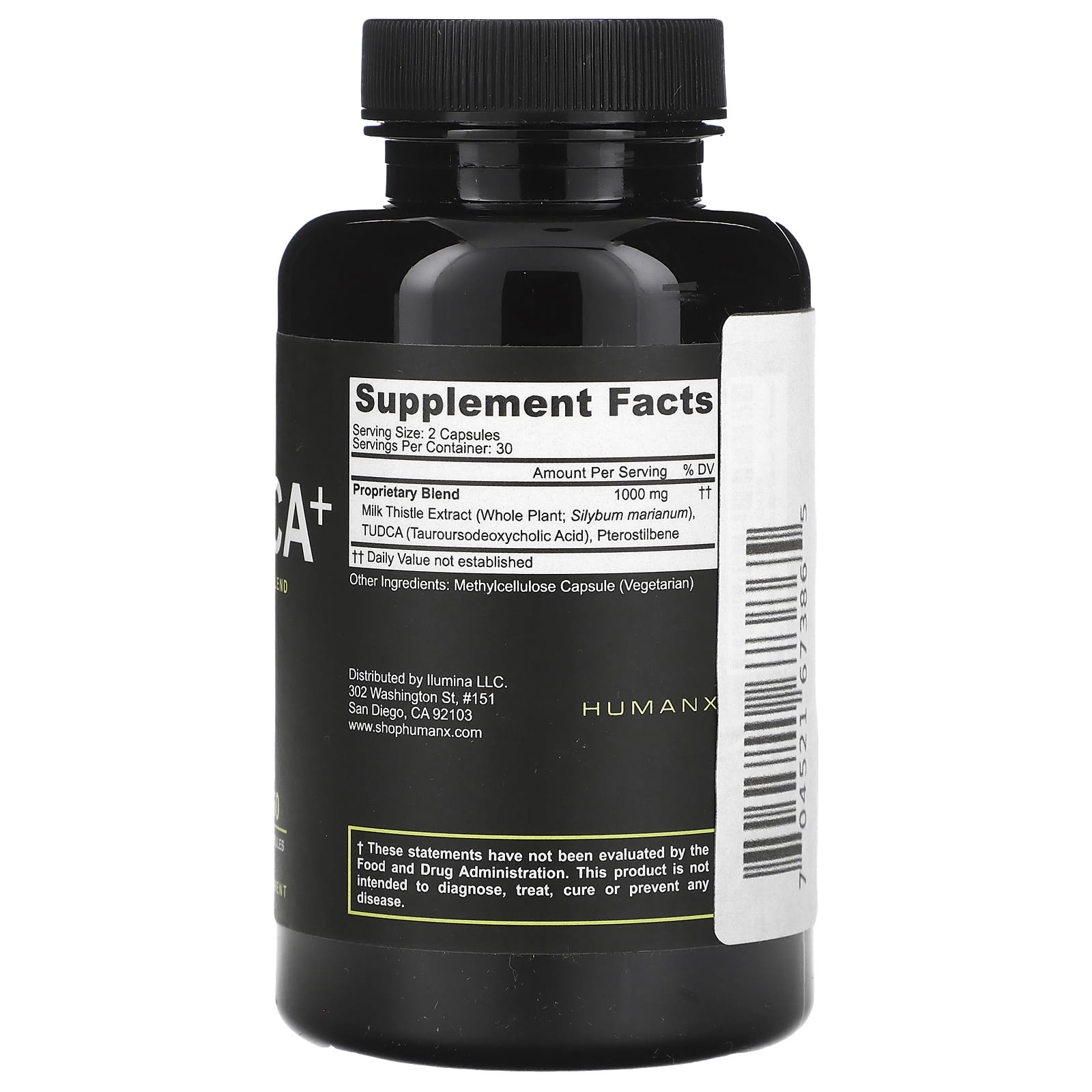 Humanx, Tudca+，1000 毫克，60 粒膠囊（每粒膠囊 500 毫克）
