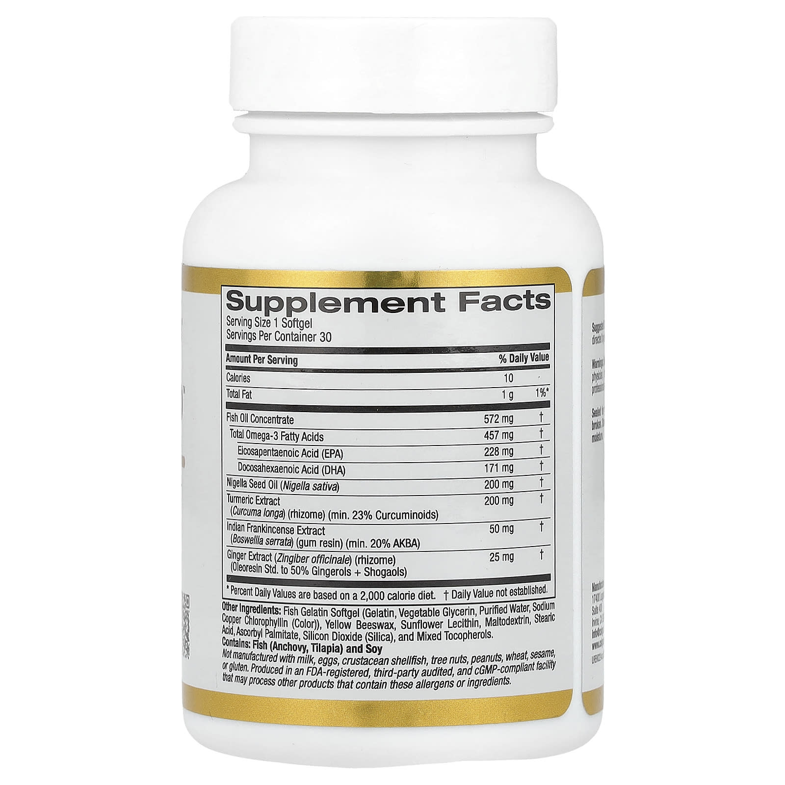 California Gold Nutrition, CurcuminUP™ 魚明膠軟膠囊，含 Omega-3 姜黃素複合物、黑種草籽油、乳香和生姜，30 粒