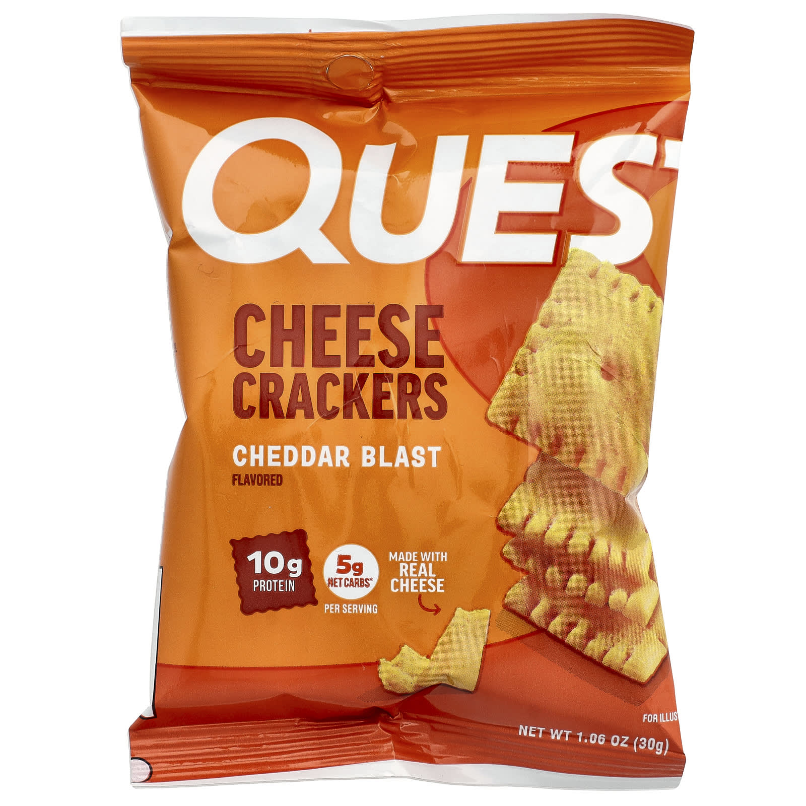 Quest Nutrition, 乳酪餅乾，勁爆切達乳酪，4 袋，每袋 1.06 盎司（30 克）