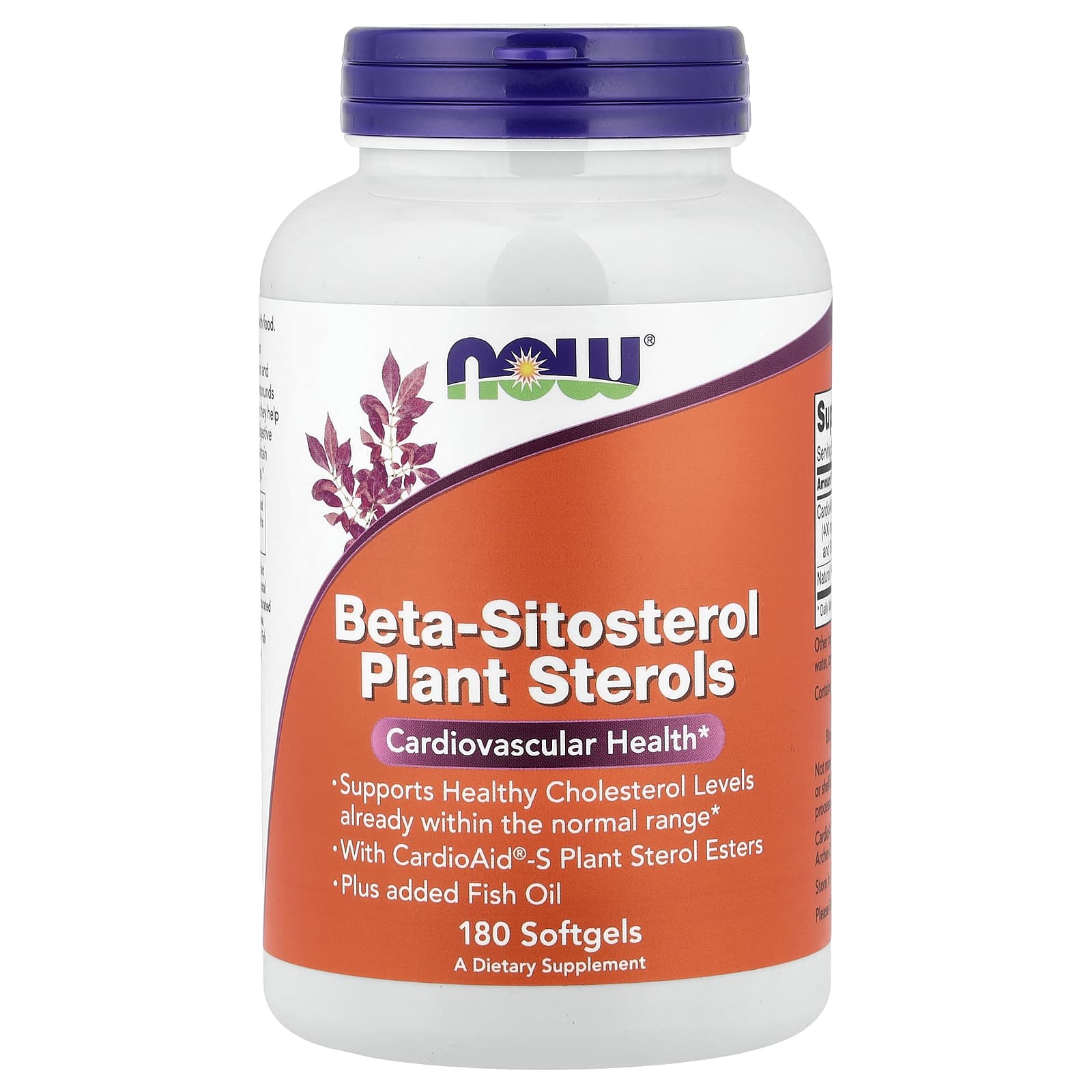 NOW Foods, Β-穀甾醇植物甾醇，180 粒軟凝膠