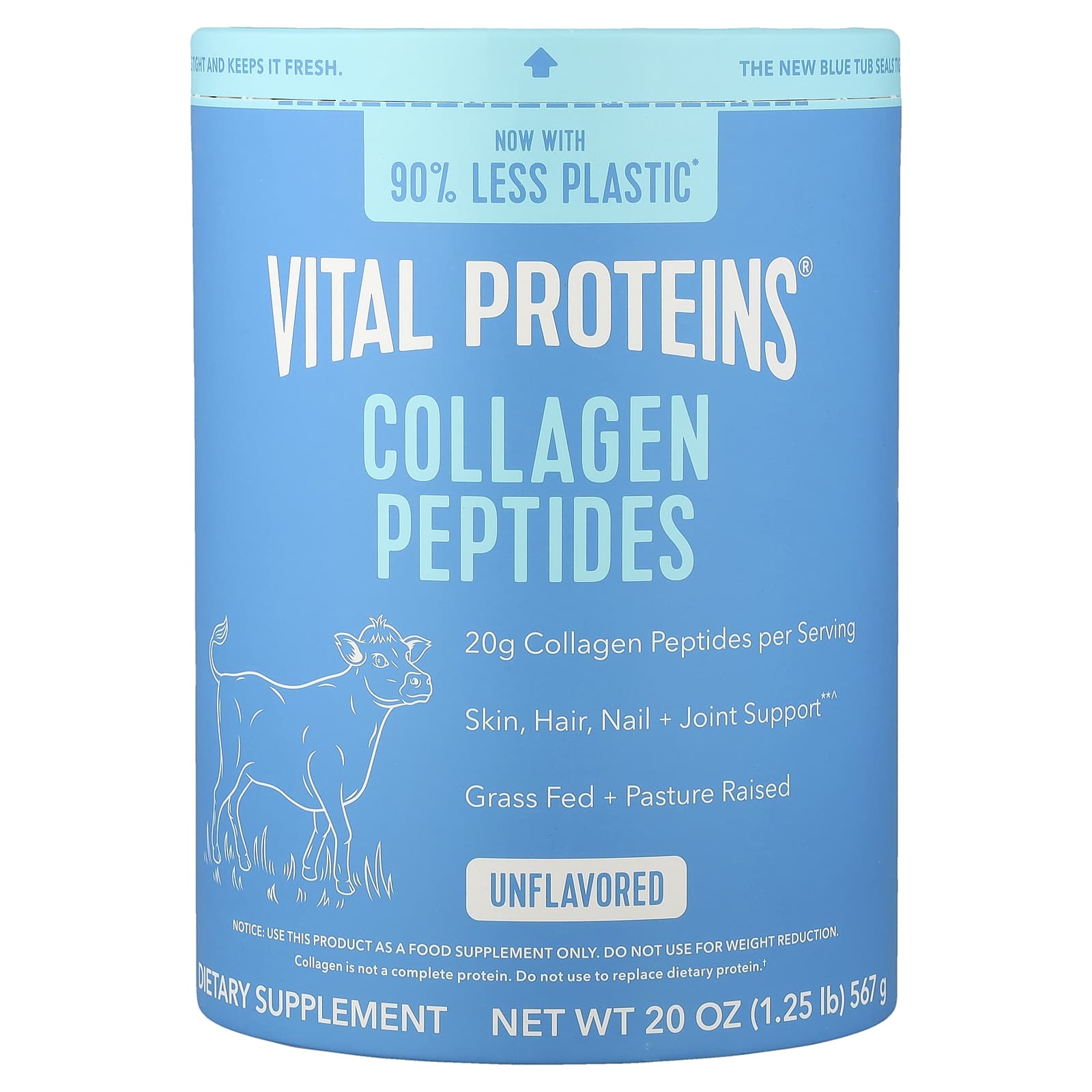 Vital Proteins, 膠原蛋白肽，原味，20 盎司（567 克）
