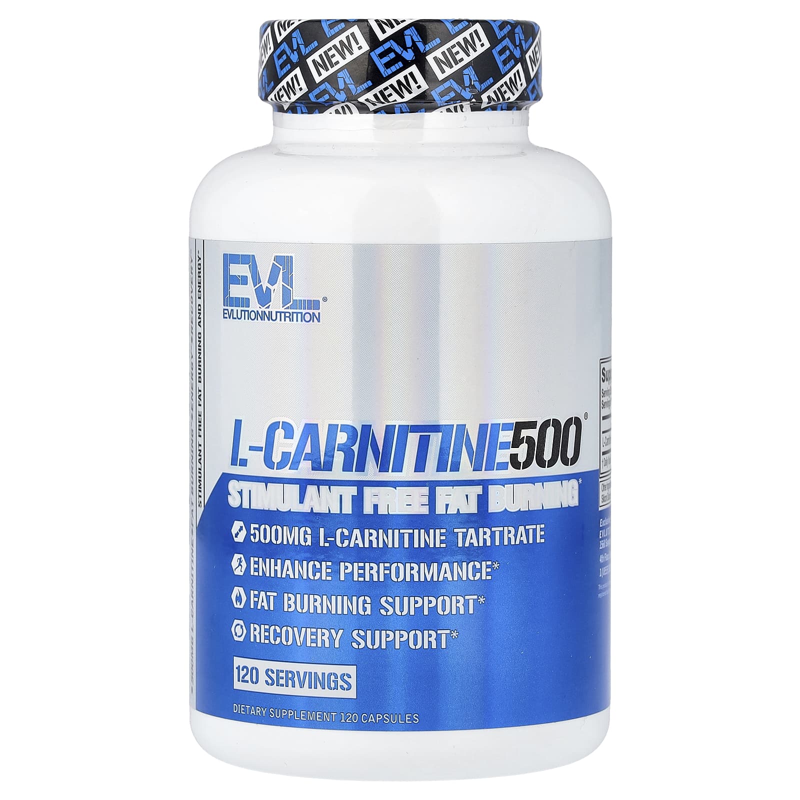 EVLution Nutrition, L-Carnitine500®，500 毫克，120 粒膠囊