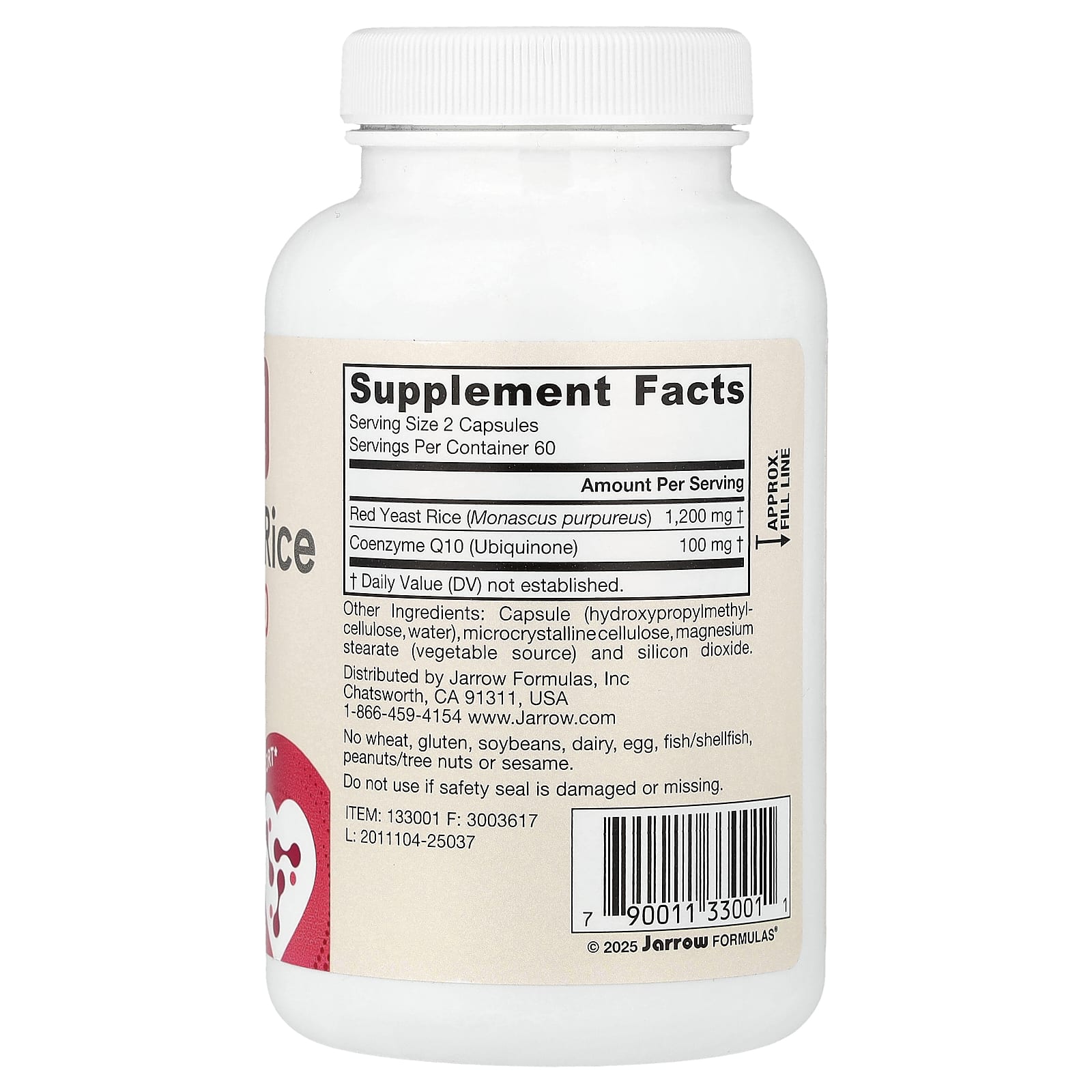 Jarrow Formulas, 紅曲米 + 輔酶 Q10，120 粒素食膠囊