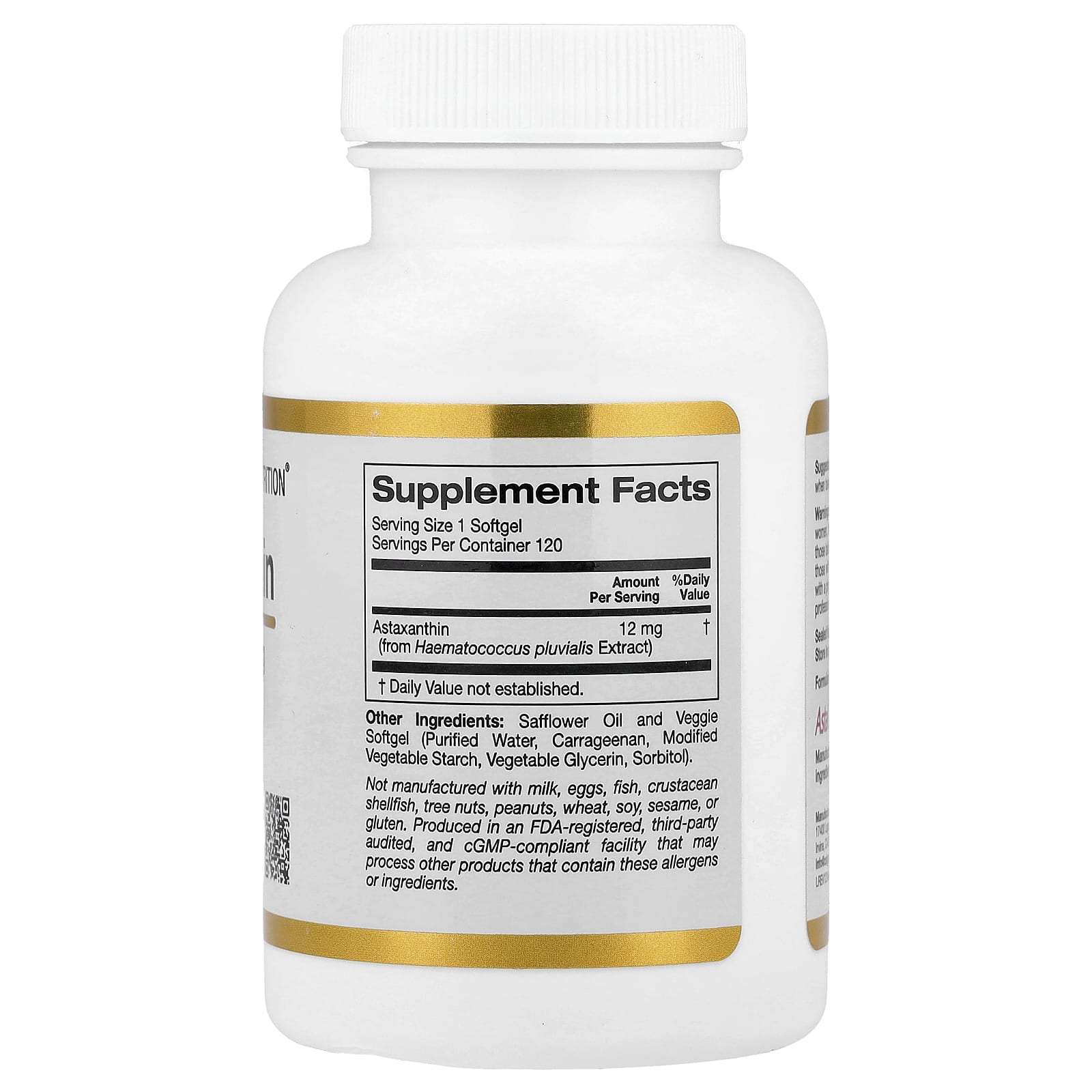 California Gold Nutrition, 蝦青素，Astalif® 全冰島，12 毫克，120 粒素食軟膠囊