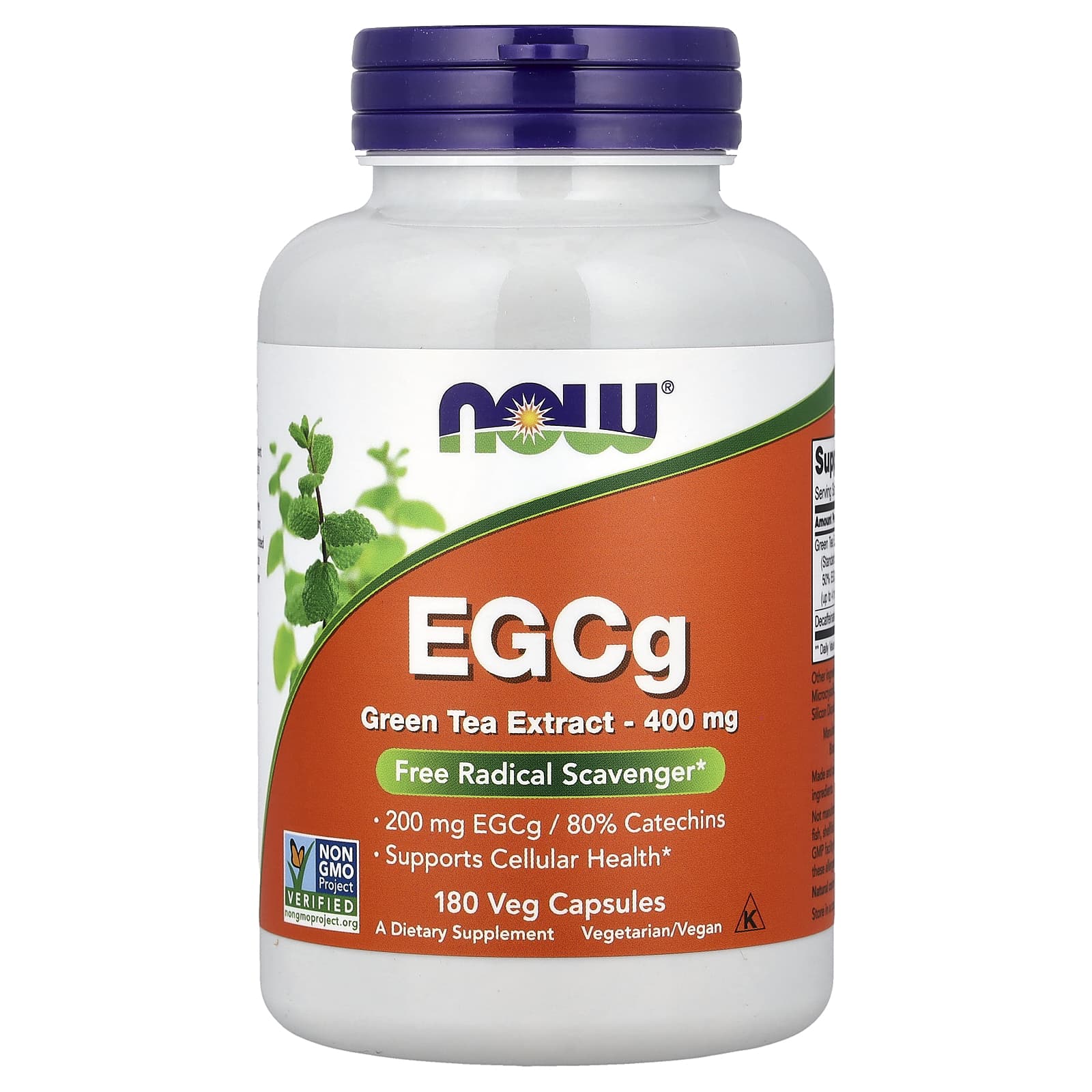 NOW Foods, EGCg 綠茶提取物素食膠囊，400 毫克，180 粒