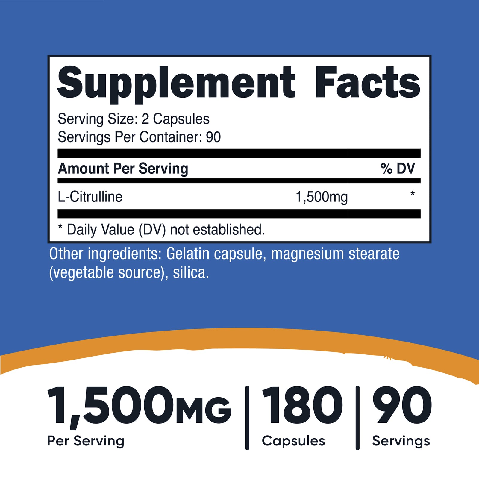 Nutricost, L-瓜氨酸，1500 毫克，180 粒膠囊（每粒膠囊 750 毫克）