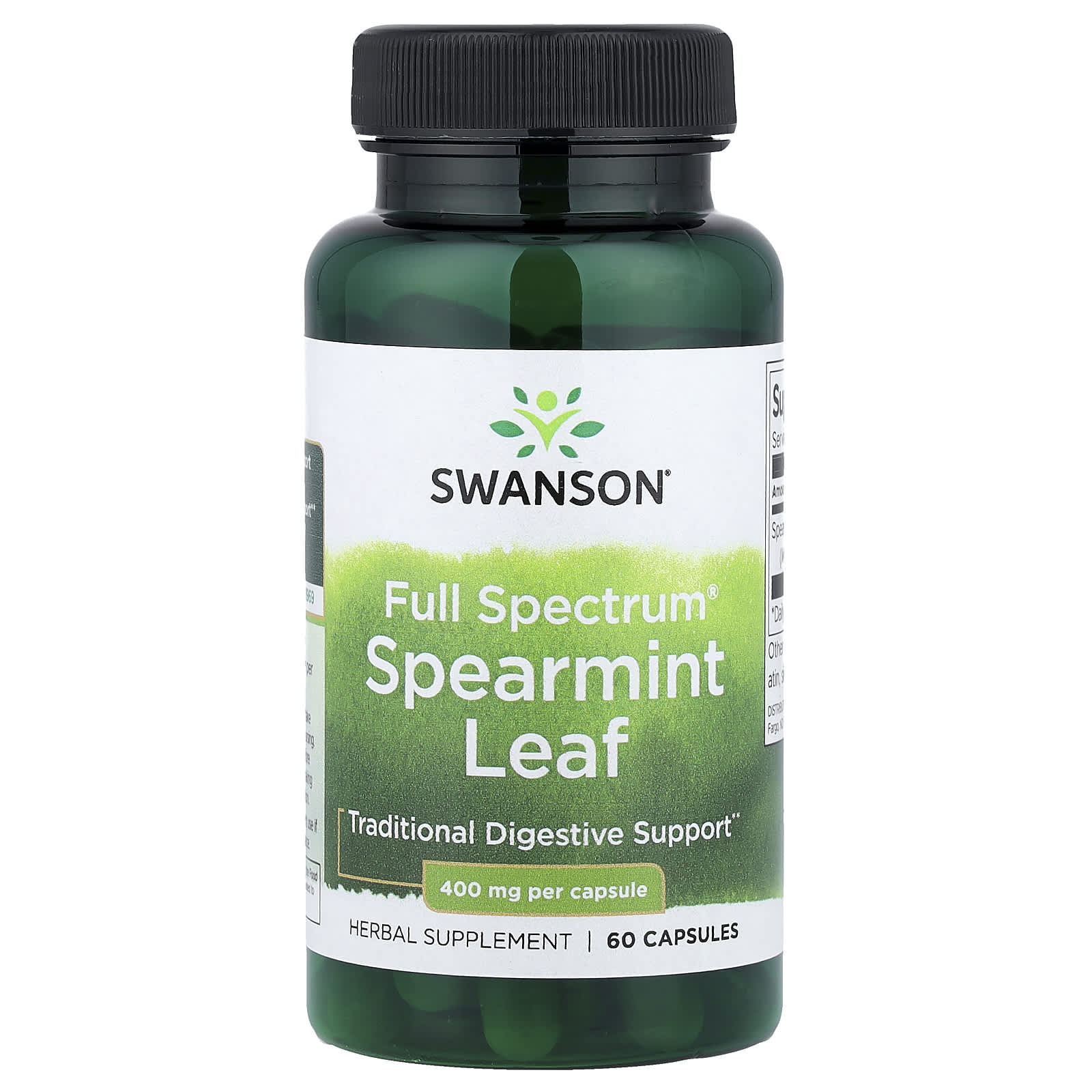 Swanson Vitamins, 多面® 薄荷葉，400 毫克，60 粒膠囊