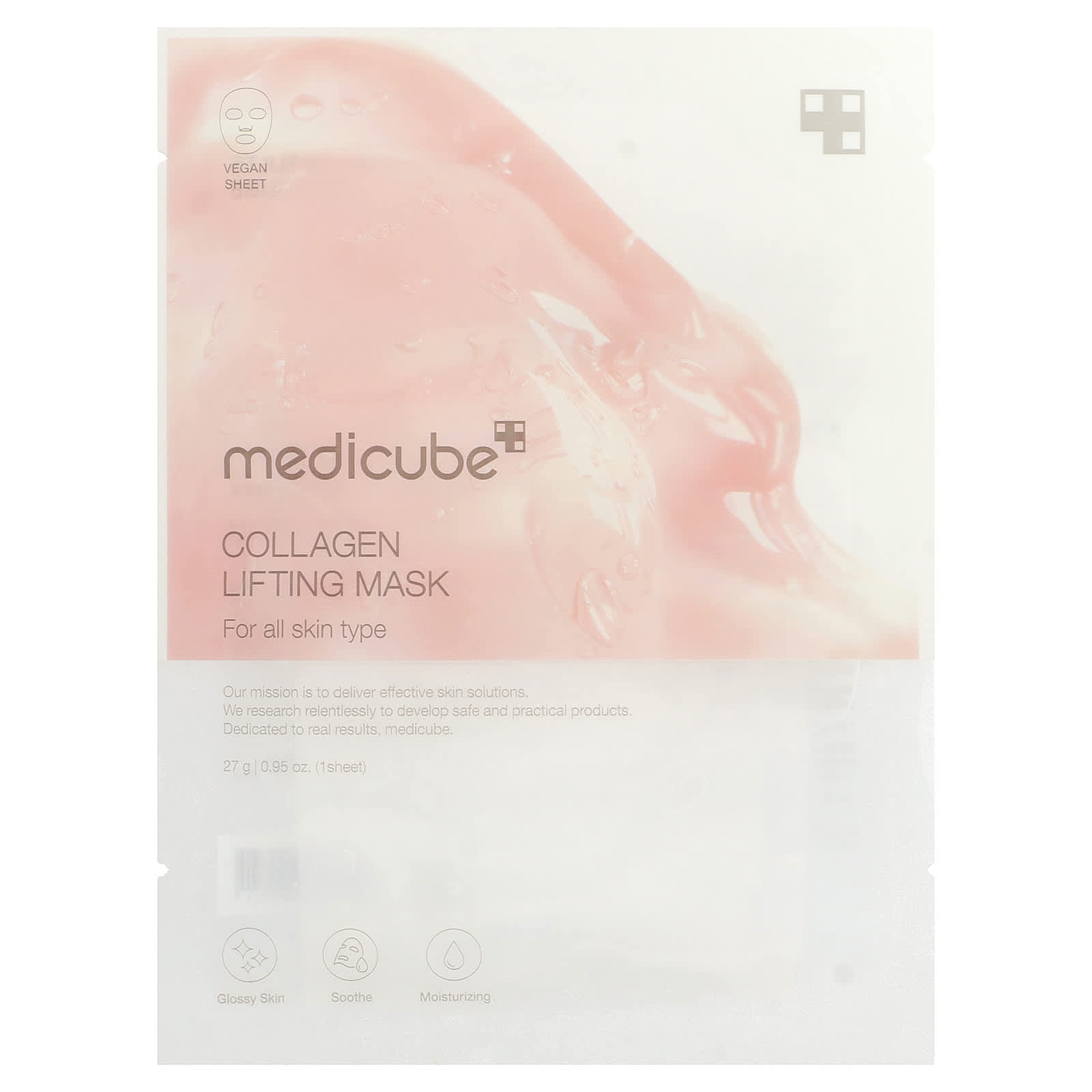Medicube, 膠原蛋白提拉美容面膜，1 片，0.95 盎司（27 克）