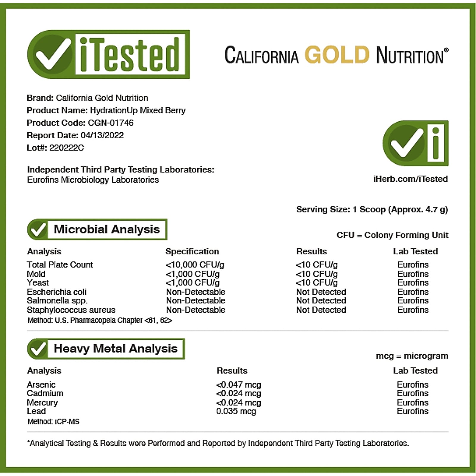 California Gold Nutrition, HydrationUP®，含鈣、鉀、維他命 C 與維他命 E，綜合莓果口味，8 盎司（227 克）