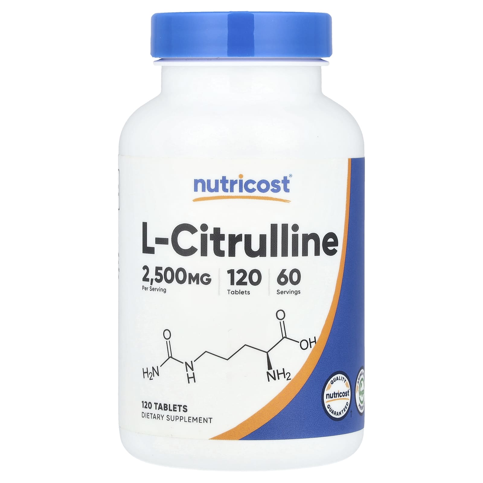 Nutricost, L-瓜氨酸，2500 毫克，120 片（每片 1250 毫克）