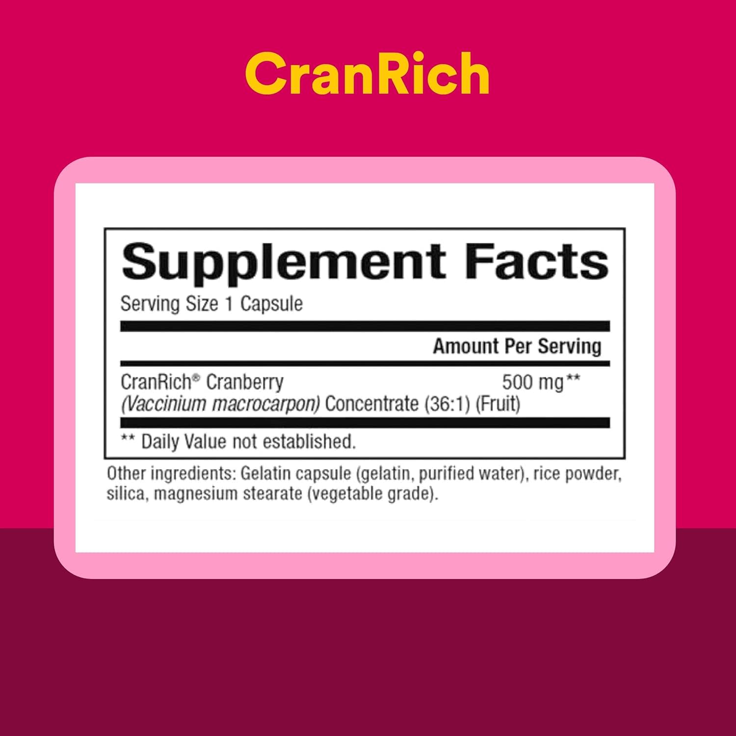 Natural Factors, CranRich® 高濃度蔓越莓，特強型，500 毫克，90 粒膠囊